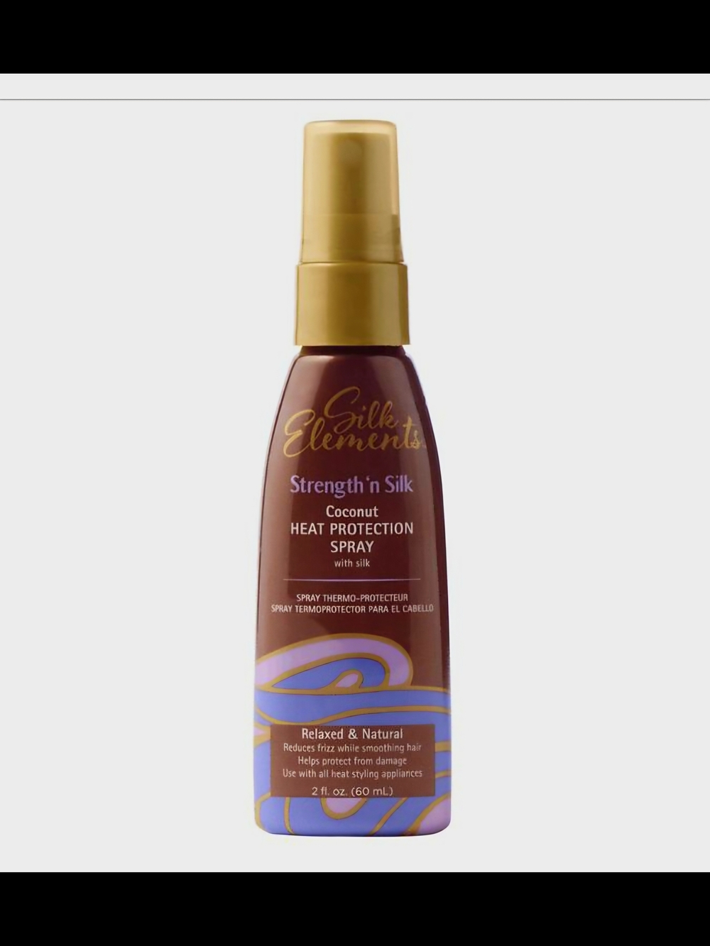 Silk Elements Strength'n Silk Coconut Heat Protection Spray - Brown & Gold